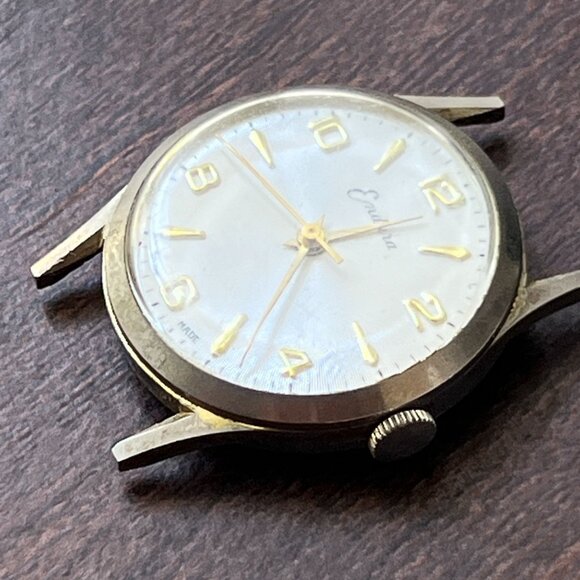 Vintage Endura Swiss Watch Mens Silver Tone Stainless Steel Classic White Dial - Picture 6 of 7